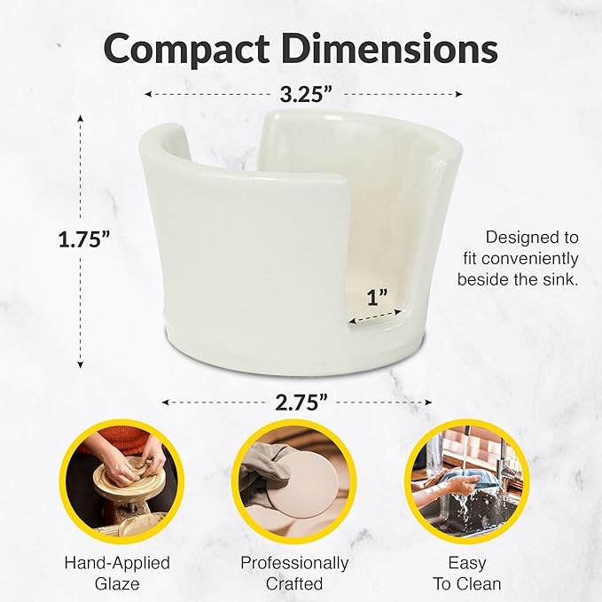 Elevated Lifestyle Ceramic Sponge Holder – Sink Caddy Organizer, Decorative