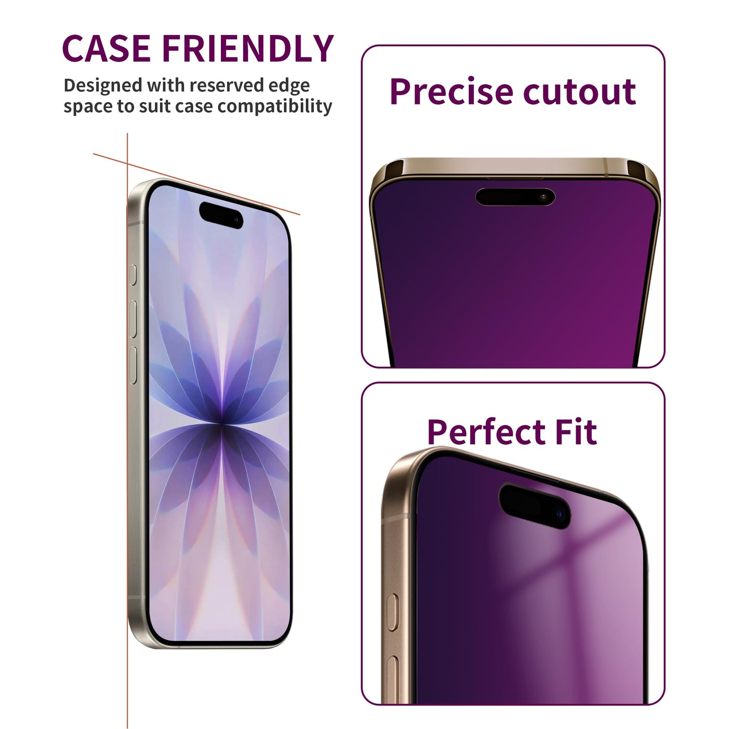 2 Pack Privacy Screen Protector for iPhone 16 Pro Max Tempered Glass 6.9inch Private Saver Anti-Spy Eye Protection Anti-Scratch Full Coverage