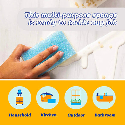 Sponge Daddy - Multipurpose Cleaning Scrubber and Sponge - One Side for Scrubbing, the Other for Mopping Up - Scratch Free, Odour Resistant - 4 Sponge Daddy Sponges