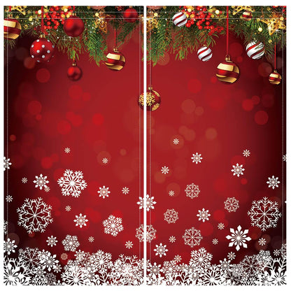 DOTOOMA 82x84 Inches Christmas Snowflake Window Curtains Xmas Ornaments Coniferous Pine Tree Tinsel Theme Bedroom Living Room Decorative Curtains Drapes 2 Panel
