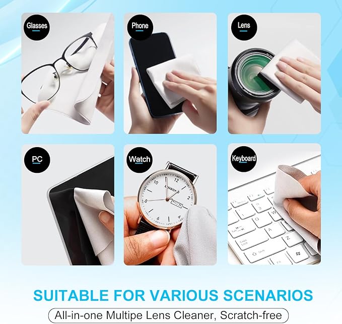 6 Pack Lens Cleaning Cloth |Glasses Cleaning Cloths | Eyeglass Lens Cleaner |