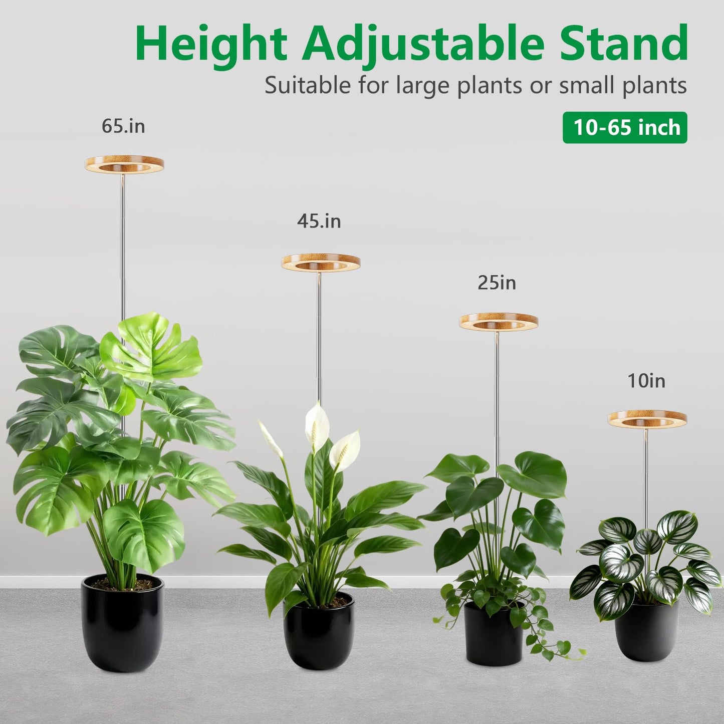 LPMZMBL 3 Packs Grow Lights for Indoor Plants,Plant Grow Light,80 LEDs Full Spectrum Plant Lights for Indoor Growing with 6/12/16H Timer-WG3