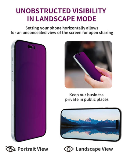 2 Pack Privacy Screen Protector for iPhone 16 Pro Max Tempered Glass 6.9inch Private Saver Anti-Spy Eye Protection Anti-Scratch Full Coverage