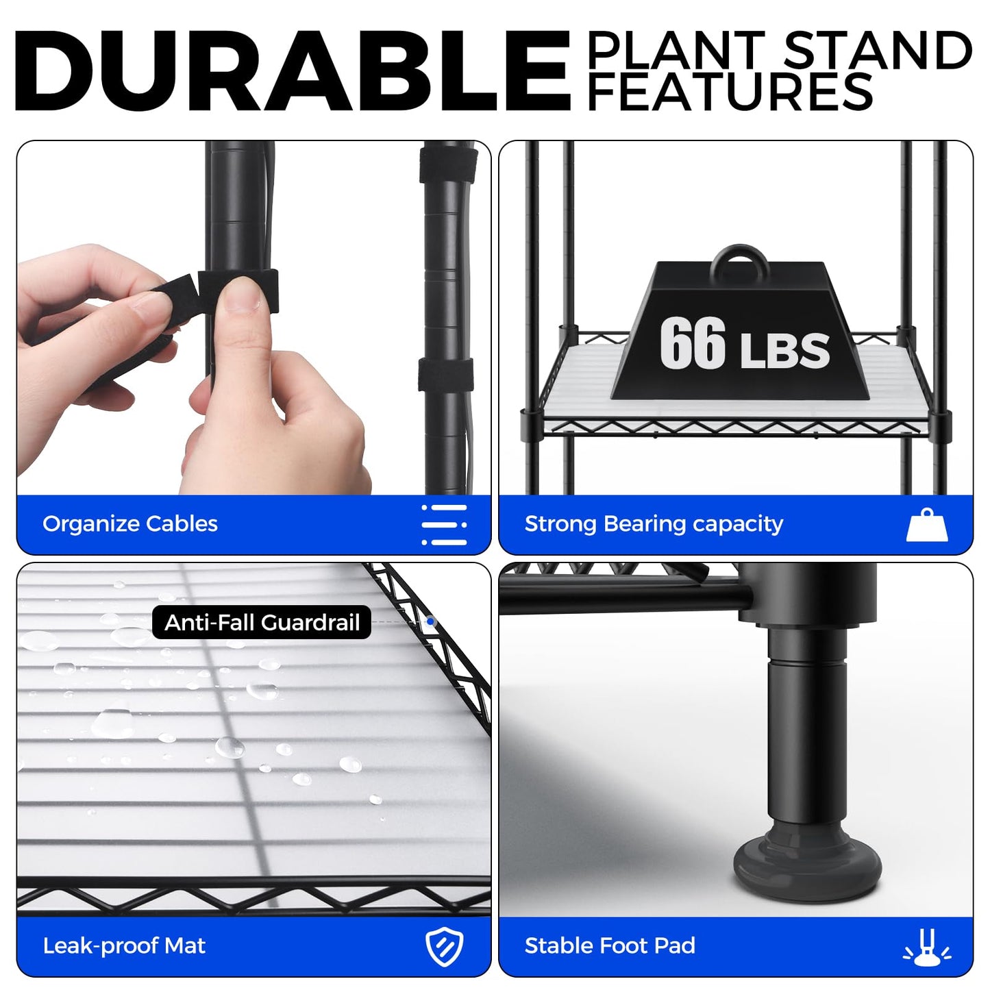 Barrina CX83 Plant Stand with Grow Lights, 6-Tier Plant Shelf with 10W Full Spectrum Ultra-Thin Grow Light Panel, 3 Modes, Auto Timer, Ladder Flower Pot Stand Display Rack 15.7" L x 11.8" W x 70.9" H