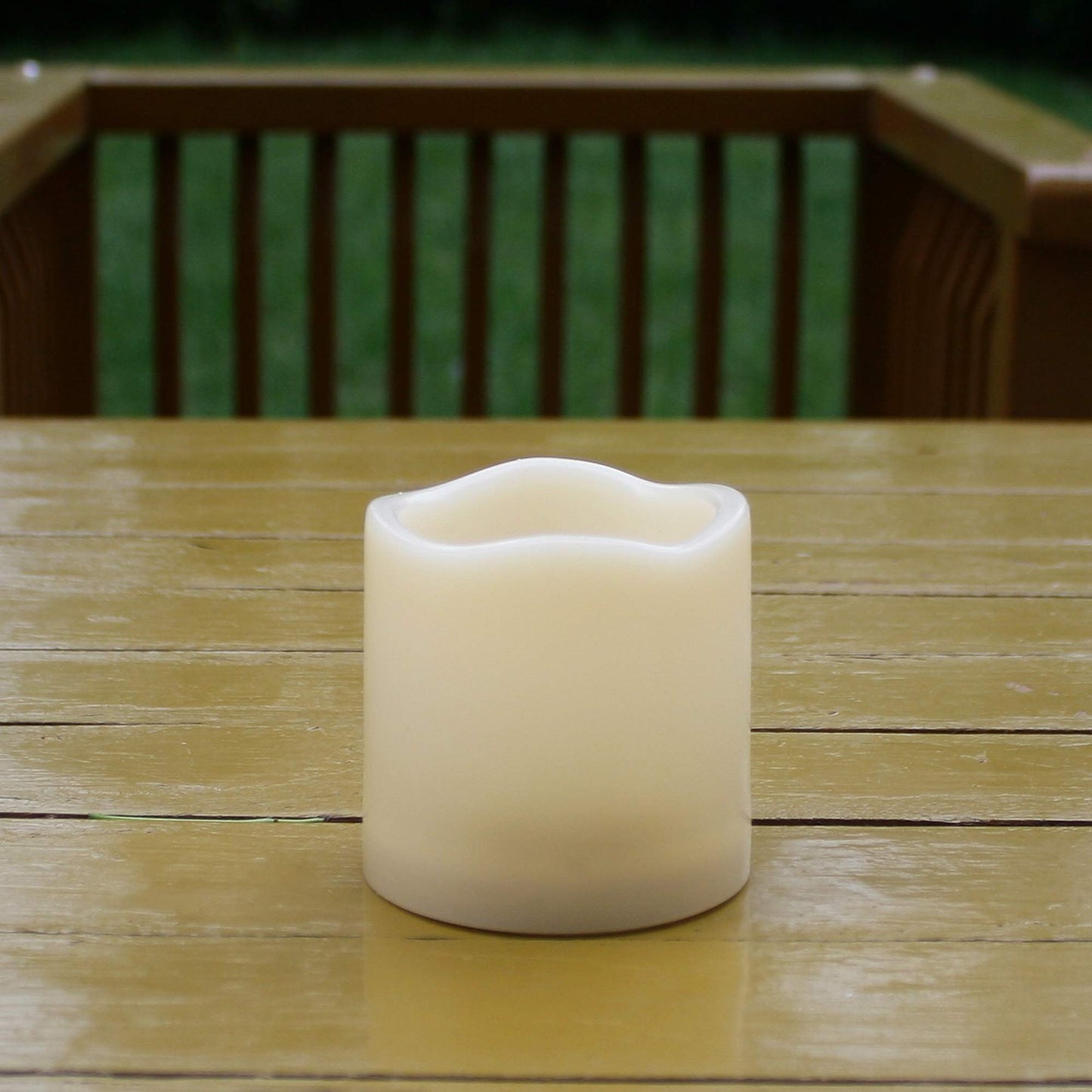 2 Pack LED Flameless Pillar Candles Waterproof Outdoor Battery Operated Candle Set with Cycling 24 Hours Timer Function for Lantern Home Garden Wedding Party Christmas Halloween Decoration 3x3 inches