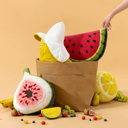 Phantoscope Papaya Shaped Throw Pillow, Fruit Themed Cushion for Couch, Bed and Chair, Pink, 10 x 15 inches