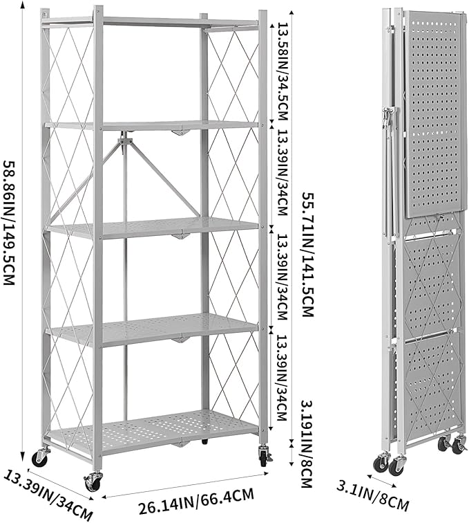 BRIAN & DANY 5-Tier Foldable Storage Shelves
