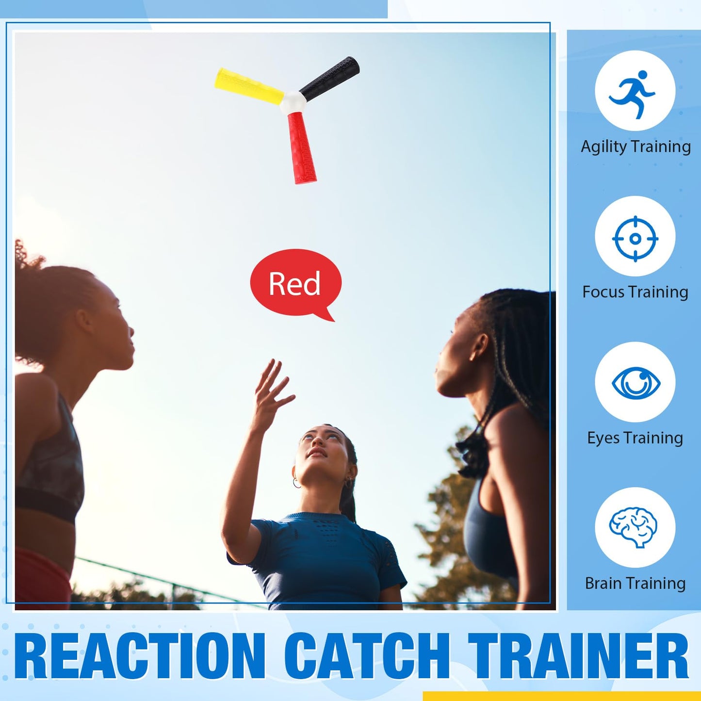 Arrowbash 3 Pack Hand Eye Coordination Trainer Reaction Catch Trainer Hand Speed Reflex Challenge EVA Foam Reaction Ball Set for Football Basketball Baseball Team Sports, Reflex Agility Training