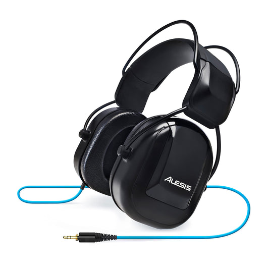 Alesis DRP100 - Audio-Isolation Electronic Drums Headphones for Monitoring, Practice or Stage Use with 1/4" Adapter and Protective Bag