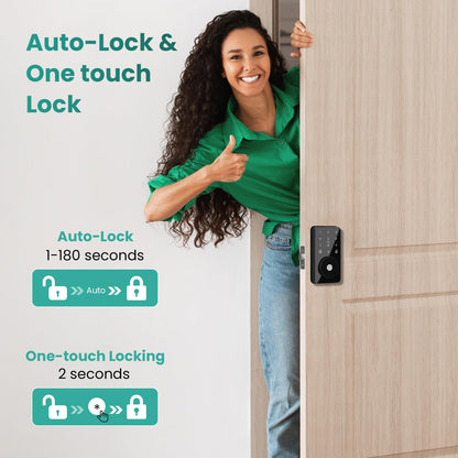 Smart Lock, 4-in-1 Keyless Entry Door Lock for Front Door, 6 Digital Code Door Lock with Keypad, Bluetooth Smart Deadbolt, App Control