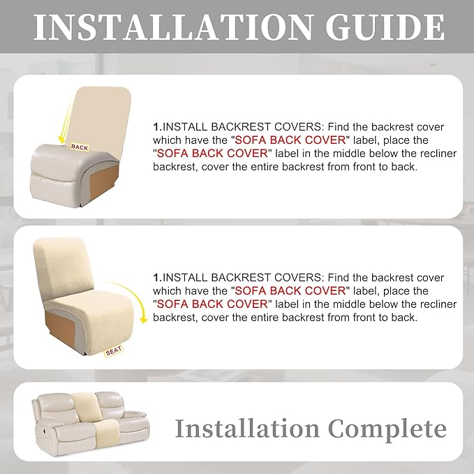 100% Waterproof Sectional Recliner Couch Covers