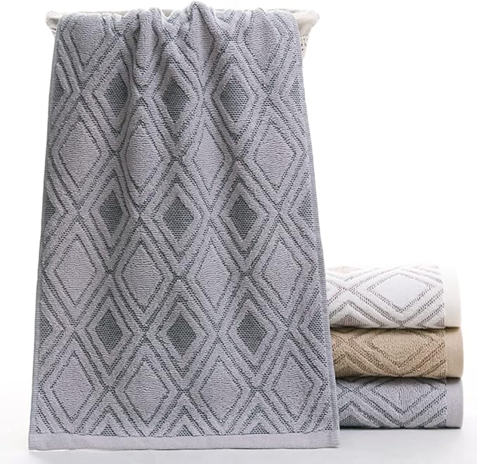 Pidada Hand Towels Set of 2 Diamond Pattern 100% Cotton Absorbent Soft