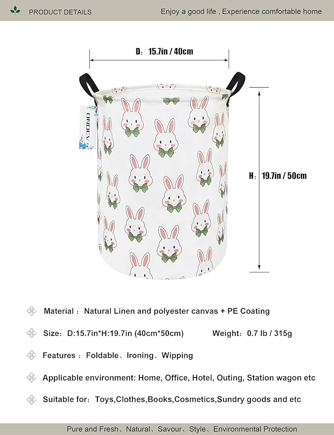 Round waterproof laundry basket, foldable storage basket, laundry Hampers