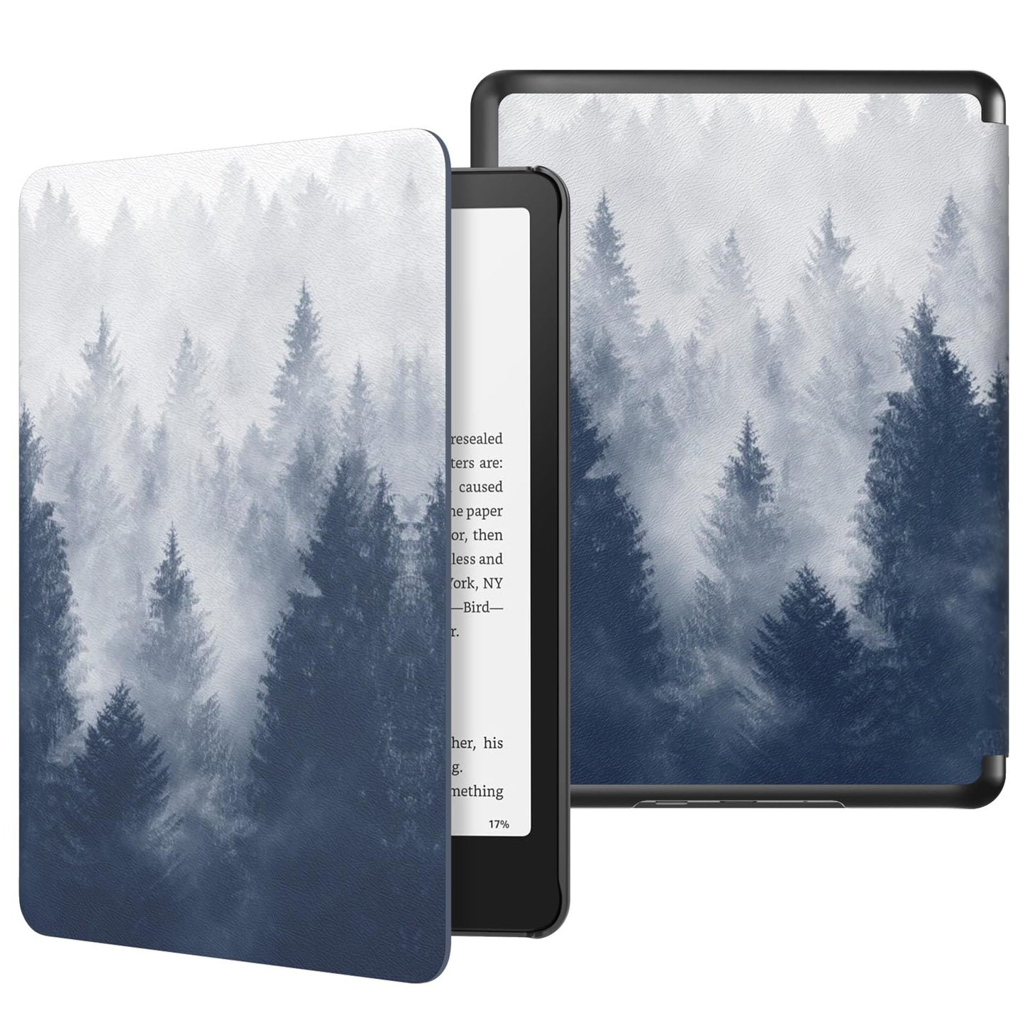 MoKo Case for All-new 7"Kindle Paperwhite 12th Generation 2024&Kindle Colorsoft Signature Edition 2024,Lightweight PU Protective Shell Cover with Auto Wake/Sleep for Kindle Paperwhite 2024,Gray Forest