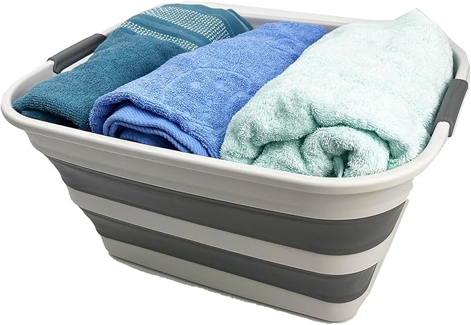 SAMMART Collapsible Plastic Laundry Basket
