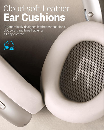 Wentronic Y01 Wireless Noise Canceling Headphones Bluetooth 5.3 Over Ear Headphones with Microphone, Hi-Res Audio, 48H Playtime, Foldable Comfortable Earpads,Compatible with iOS,Android,PC, Starlight