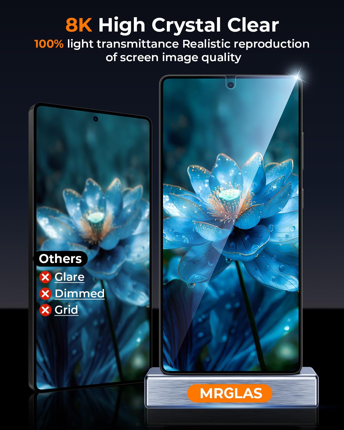 MRGLAS 2+2 Packs for Samsung Galaxy S25 Ultra Screen Protector 6.9'' with Camera Lens Protector [Auto-Dust Removal] [100% Fingerprint Unlock] HD 9H Tempered Glass 10X Military Protection, Zero-Bubble