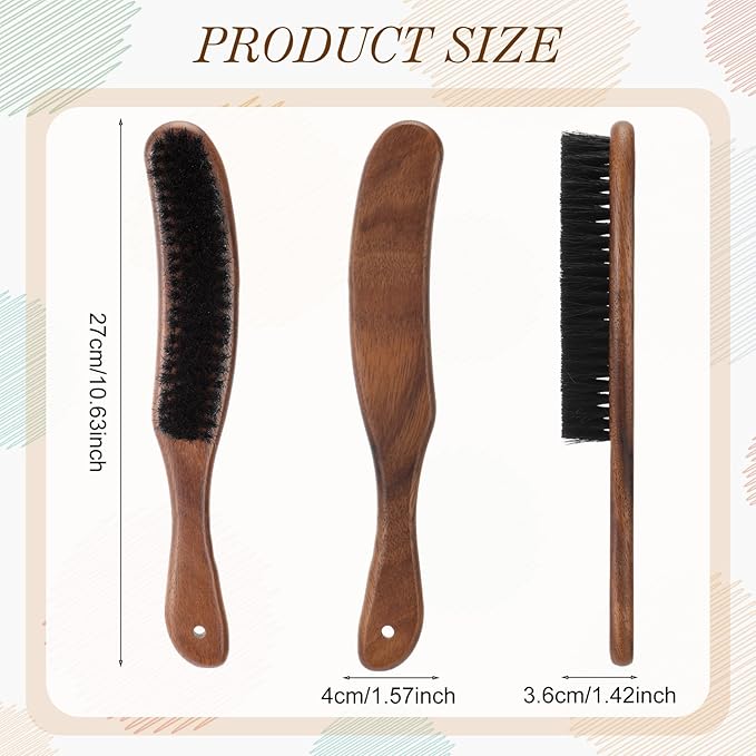 Patelai 2 Pcs Horsehair Felt Hat Brush Kit Lint Brush