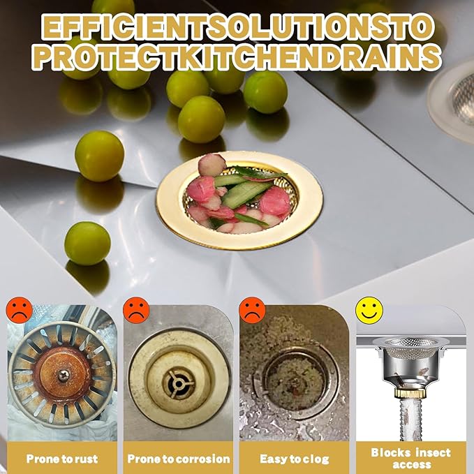 RQYEKDO 3-Pack Kitchen Sink Strainer Stainless Steel