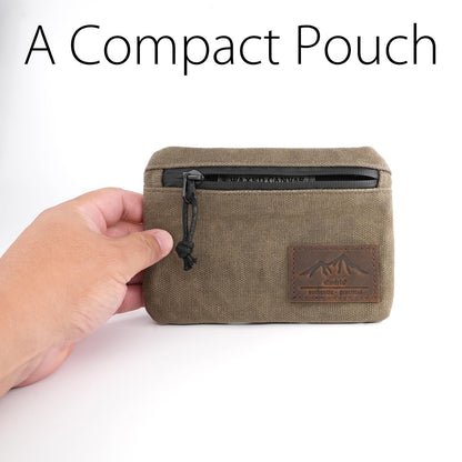 diodrio Belt Zipper Pouches for Men Women Compact EDC Pouch, YKK Zipper, Anti-theft Pickpocket Proof Safety Wallets, Waist Pack for Traveling Hiking, Water Resistant, Tough Waxed Canvas, Olive