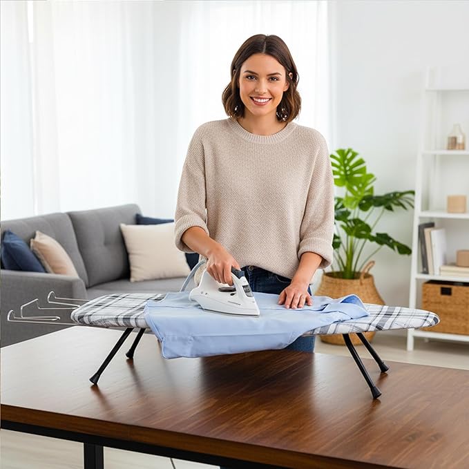 Metal Mesh Panel Tabletop Ironing Board | Foldable Iron Board | Heavy Duty