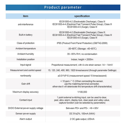 Digital Force Gauge with S Type Load Cell,Push Pull Gauge Dynamometer,Peak/Track Mode, ± 0.05% F.S Accuracy Input MV Signal Test G/kg/T/lb/oz/N/KN/Nm/Ncm/Pa/MPa/GPA/Psi/bar etc. (0-1T)