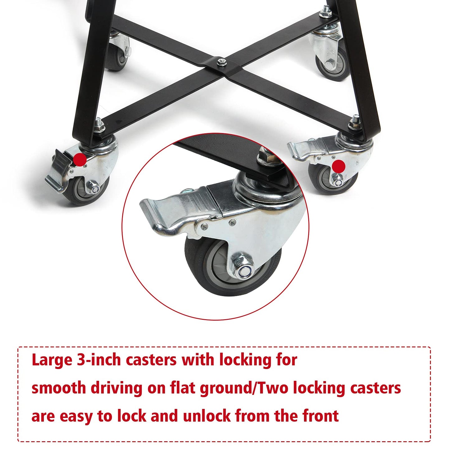 Rolling Cart for Kamado Joe Junior Accessories,Kamado Joe Rolling Nest with Heavy Duty Locking Caster Wheels Powder Coated Steel Rolling Outdoor Cart for Kamado Joe Junior Grill Stand