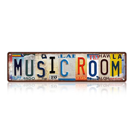 Vintage Music Room Wall Decor Street Signs Music Posters Studio Metal Tin Signs 16 x 4 Inches