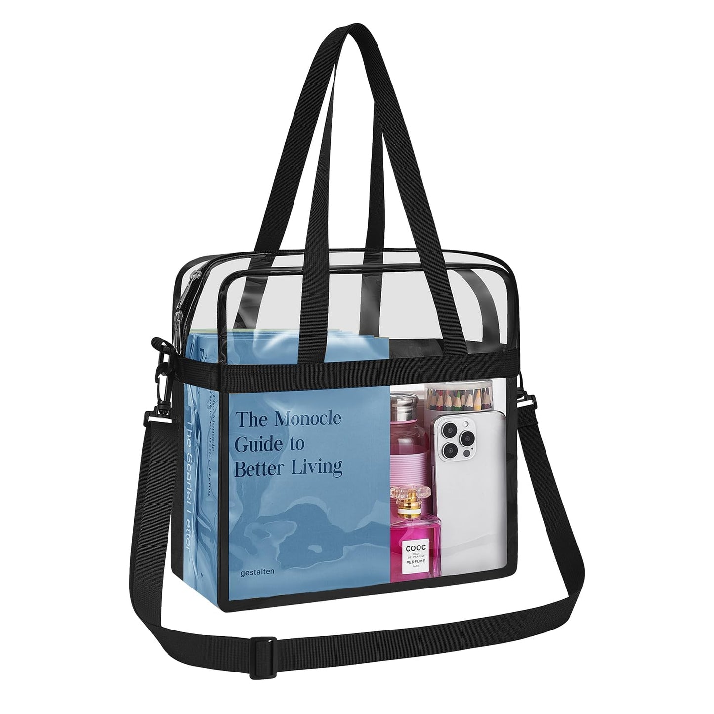UEASE Clear Bag for Stadium Events 12×6×12 Clear Tote Bag for Concert,Sport,Festival