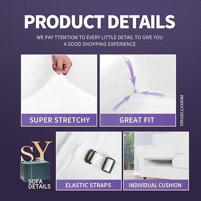ZNSAYOTX Oversized Velvet 3 Piece Couch Cover