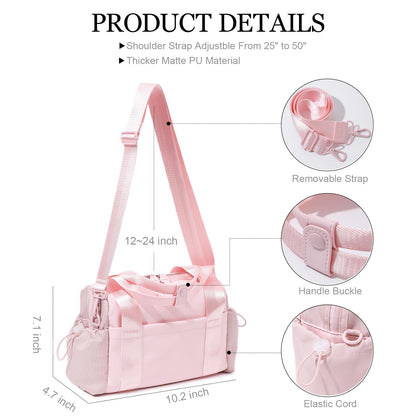 Bucosd Small Gym Bag for Women, Mini Crossbody Gym Duffle Bag with Wet Compartment, Carry on Gym Tote Bag for Workout Dance Sport Travel (Mini-Pink)