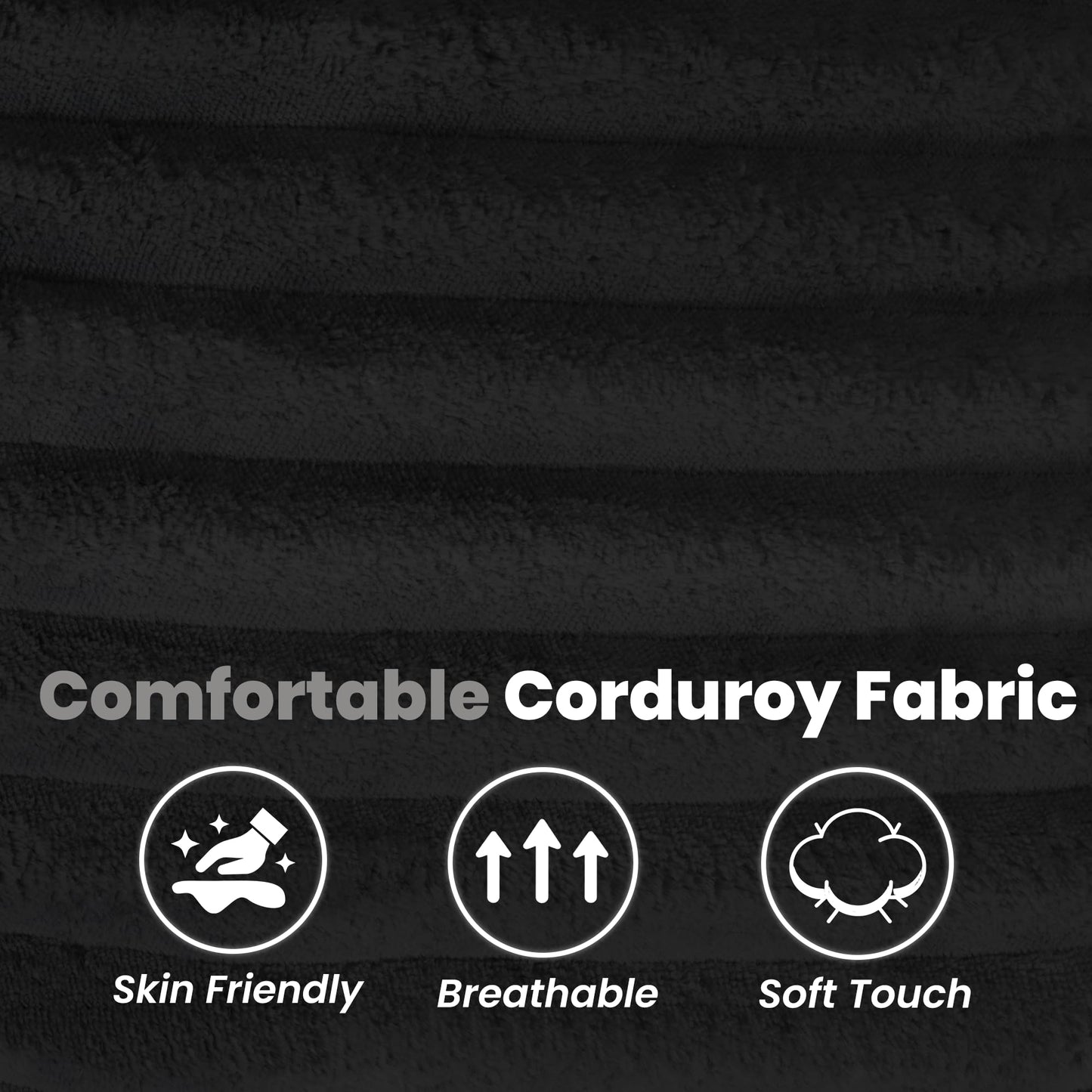 8” Futon Mattress Full Size 54” x 80”, Futon Sofa Couch Bed with Twisted Rope Design Edging, Extra Thick Corded Floor Futon Mattress Sleeping Mat for Adults, Camping, Dorm, Black(Frame Not Included)
