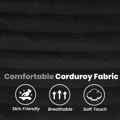 8” Futon Mattress Full Size 54” x 80”, Futon Sofa Couch Bed with Twisted Rope Design Edging, Extra Thick Corded Floor Futon Mattress Sleeping Mat for Adults, Camping, Dorm, Black(Frame Not Included)