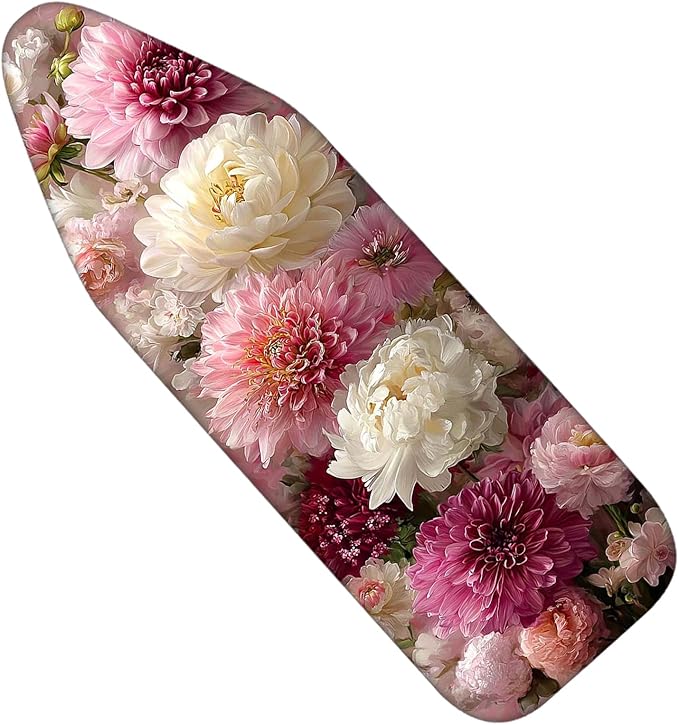 Nuxovilar Soft Pink & White Floral Pattern Ironing Board Cover, 15×54 inch