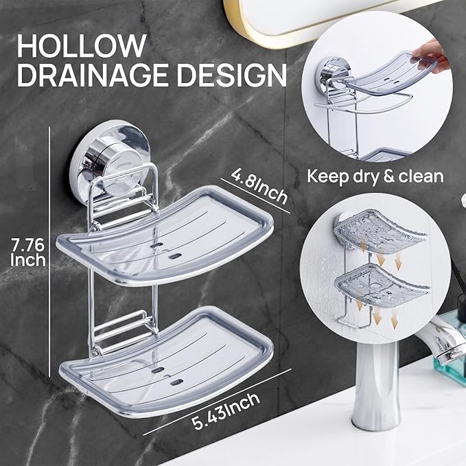 LEVERLOC Soap Dish Holder Suction Cup