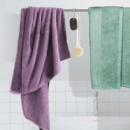 Yoofoss Bamboo Bath Towels 2 Pack Towel Set 500 GSM 70 x 140 cm Extra Large Bath Towels Super Soft & Highly Absorbent Bath Sheets Highly Absorbent and Quick Dry