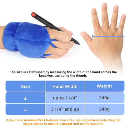 Hoomtree 2pcs Weighted Gloves for Hand Tremors and Parkinson's, Improved Hand/Wrist Stability & Mobility, Adjustable Wrist, Weights Strengthening Tool (Blue, S)