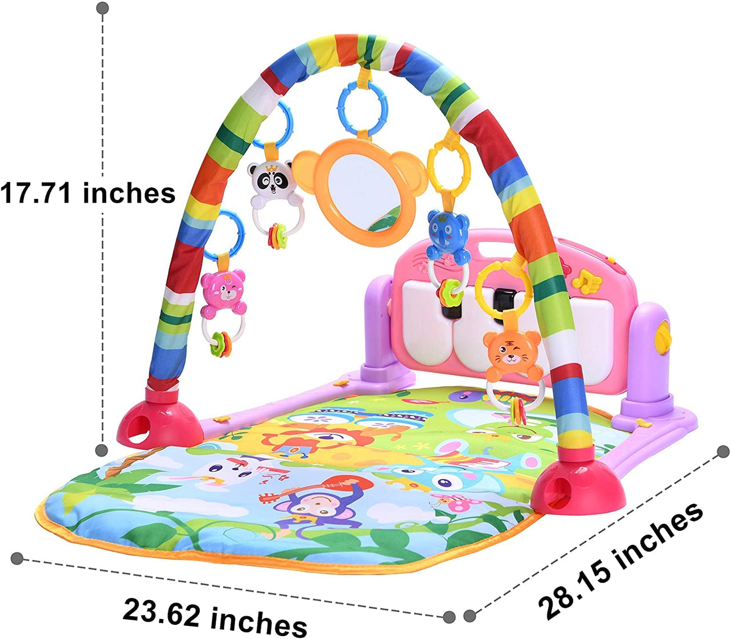 Large Baby Play Mat -Kick and Play Piano Gym -Activity Mats for Infants -Tummy Time-Educational Toys for 0-6-12-18Month+Boys and Girls