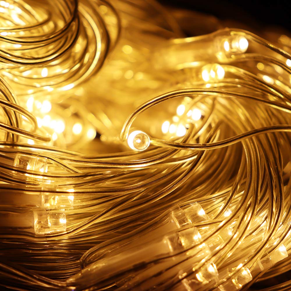 Vicila Net Light Mesh Lights, 240LED Timer Tree Warp Fairy Lights Outdoor Pulg in Hanging String Light for Christmas, Halloween, Garden, Walkway, Bushes Decor-9.8ft x 6.6ft(Warm White)