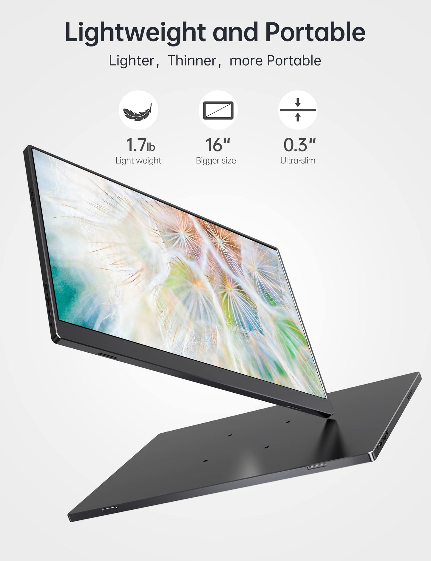 15.6inch Portable Monitor,1080P USB-C HDMI Second External Monitor for Laptop,PC,Mac Phone,PS,Xbox,Swich,IPS Ultra-Thin Zero Frame Gaming Display/Premium Smart Cover