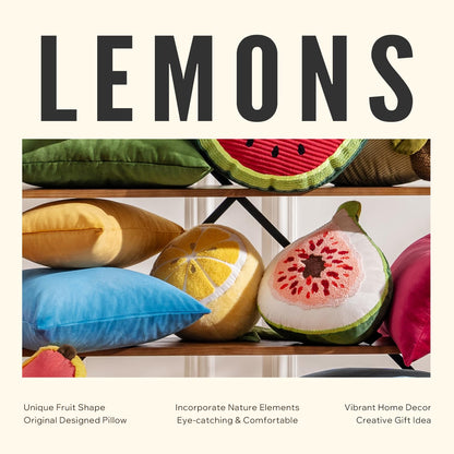 Phantoscope Papaya Shaped Throw Pillow, Fruit Themed Cushion for Couch, Bed and Chair, Pink, 10 x 15 inches