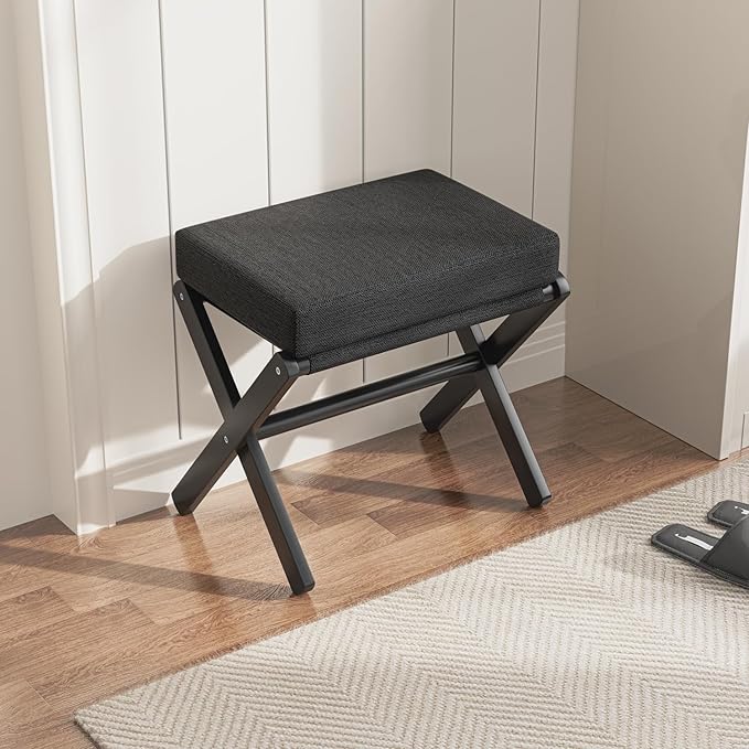 BAMBOOHOMIE Foldable Foot Stool Ottoman, Small Padded Foot Rest