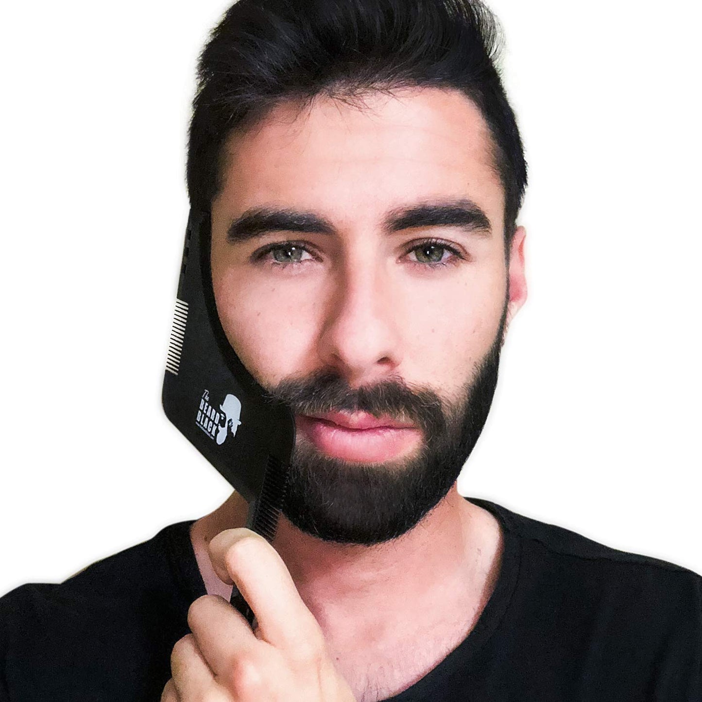 The BEARD BLACK Beard Shaping & Styling Tool with inbuilt Comb for Perfect line up & Edging, use with a Beard Trimmer or Razor to Style Your Beard & Facial Hair, Premium Quality Product (Black)