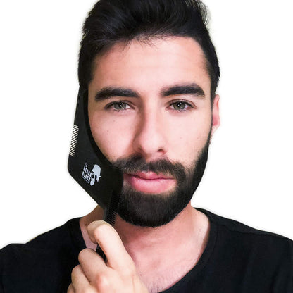 The BEARD BLACK Beard Shaping & Styling Tool with inbuilt Comb for Perfect line up & Edging, use with a Beard Trimmer or Razor to Style Your Beard & Facial Hair, Premium Quality Product (Black)