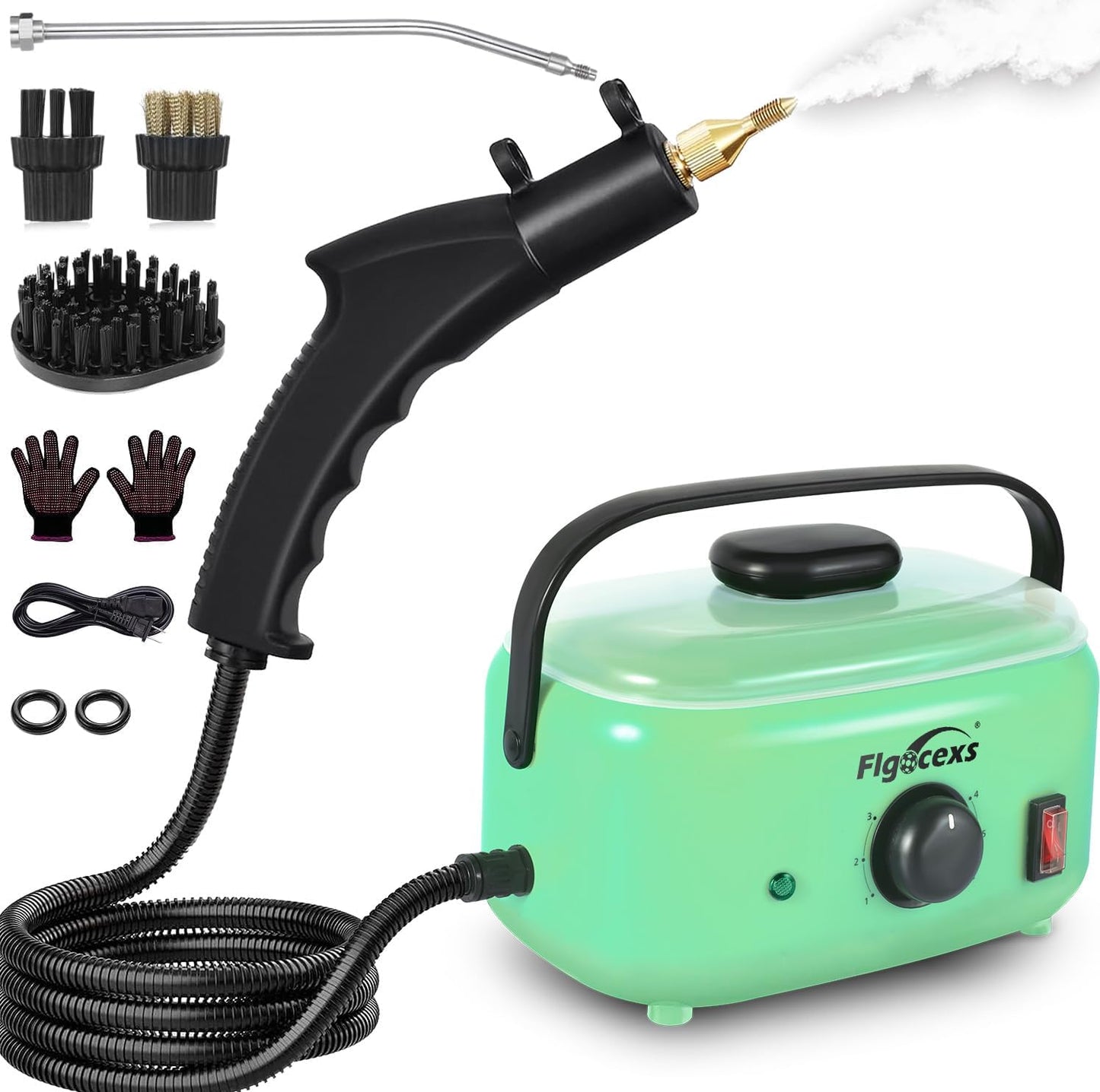 Steam Cleaners,High Powered 2500W Steam Cleaner for Home and Car Handheld with 3 Brush Heads and 2L Tank for Multi Surface Cleaning