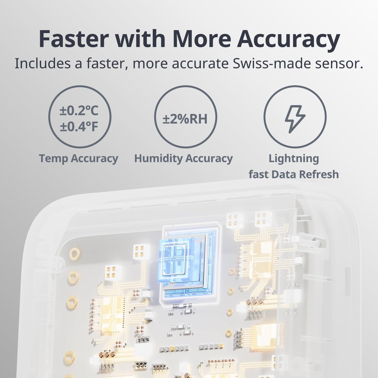 SwitchBot Smart Room Thermometer Hygrometer Sensor Plus, Wireless Digital Indoor Temperature Gauge Humidity Monitor with Dewpoint/VPD/Absolute Humidity Meter, for Home, Greenhouse, Basement and Pets