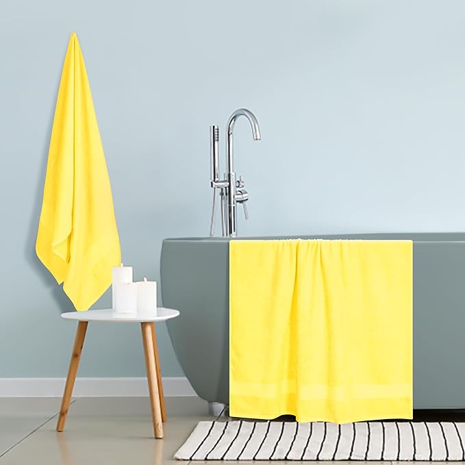 GLAMBURG Premium Cotton Oversized 2 Pack Bath Sheet 35x70-100% Pure Cotton