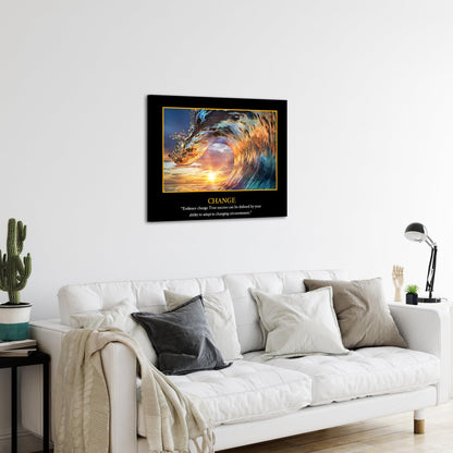 KREATIVE ARTS Motivational Self Positive Office Quotes Inspirational Success Teamwork Posters Canvas Prints Amazing Ocean Wave Pictures Sunset on Sea Landscape Wall Art 20x24