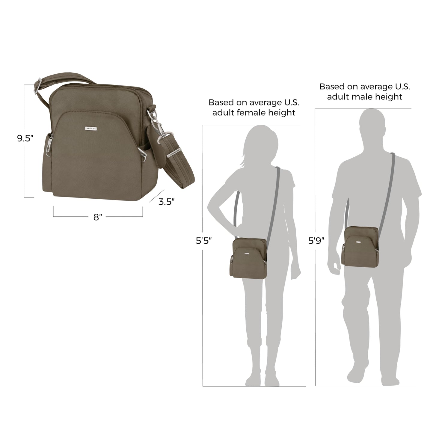 Travelon Anti-Theft Classic Travel Bag, Nutmeg, One Size, Travelon Anti-theft Classic Travel Bag