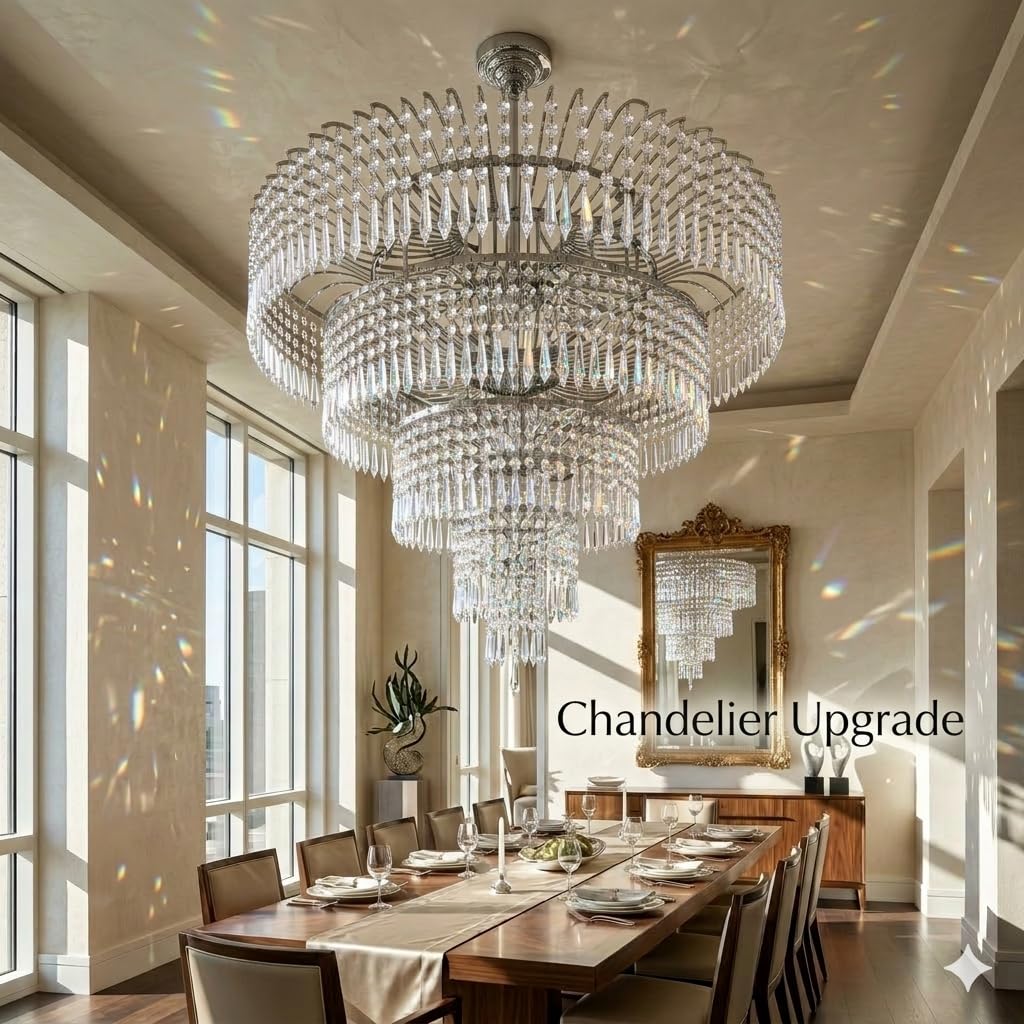 HOHIYA 30 Pack Acrylic Hanging Crystals for Centerpieces, Prism Chandelier Pendants Wedding Decorations Christmas Tree Ornaments Light Reflecting Crystal Garland for DIY Crafts & Home Decor